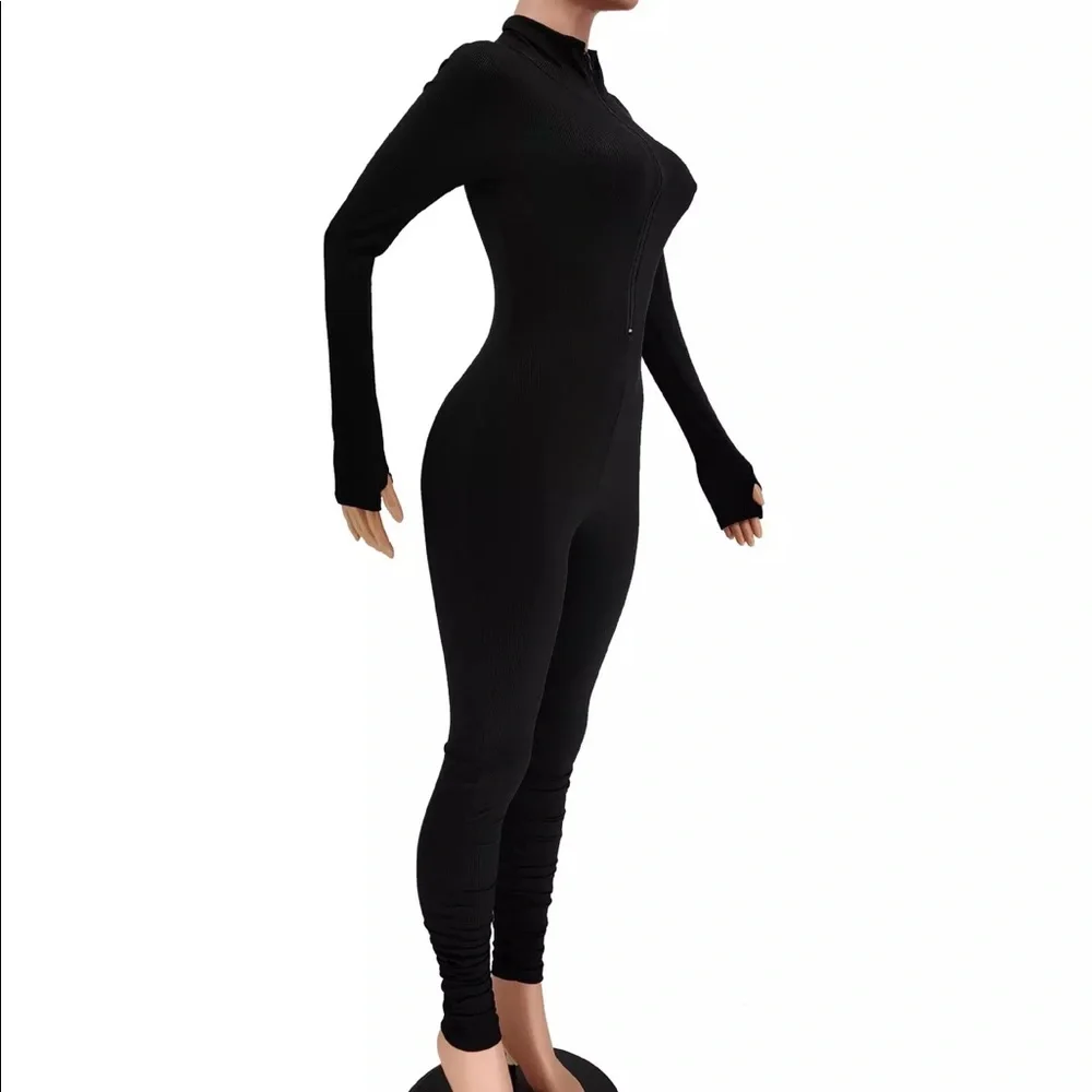 LARGE ⚡️BRAND NEW/ Ribbed slim-fit body-con jumpsuit - Picture 6 of 9